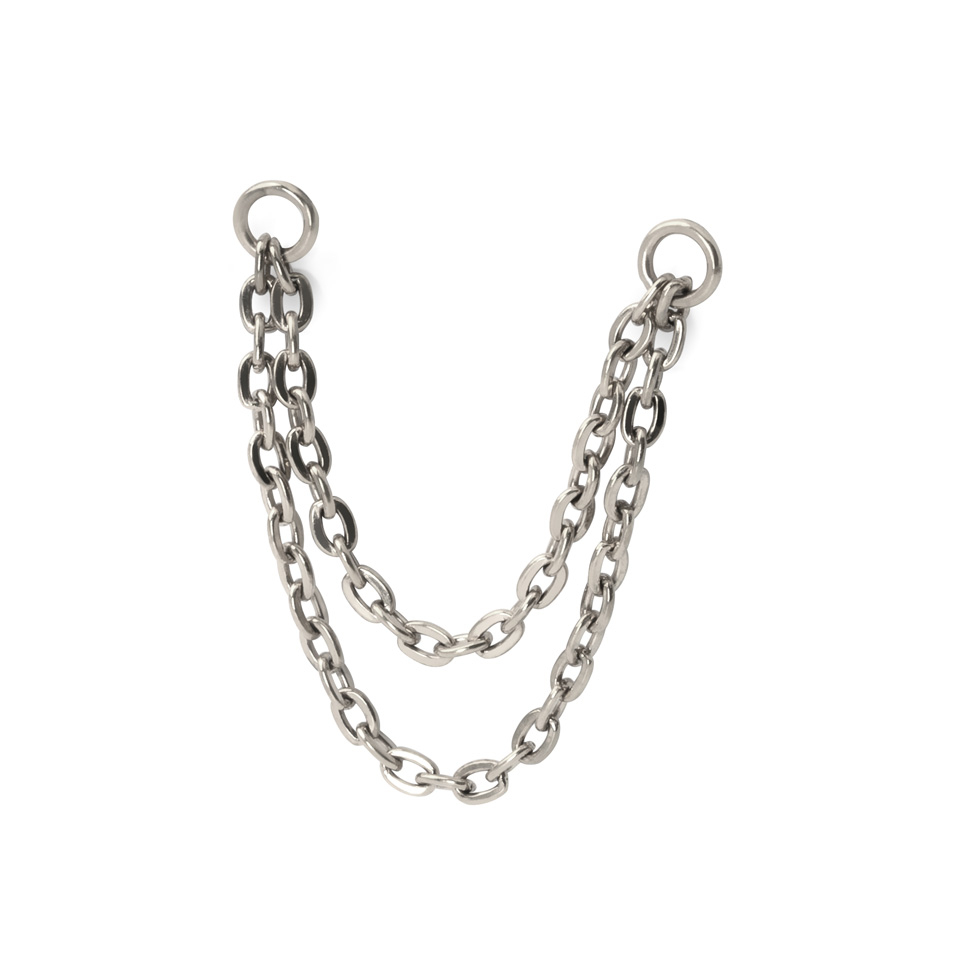 Double connector chain in titanium