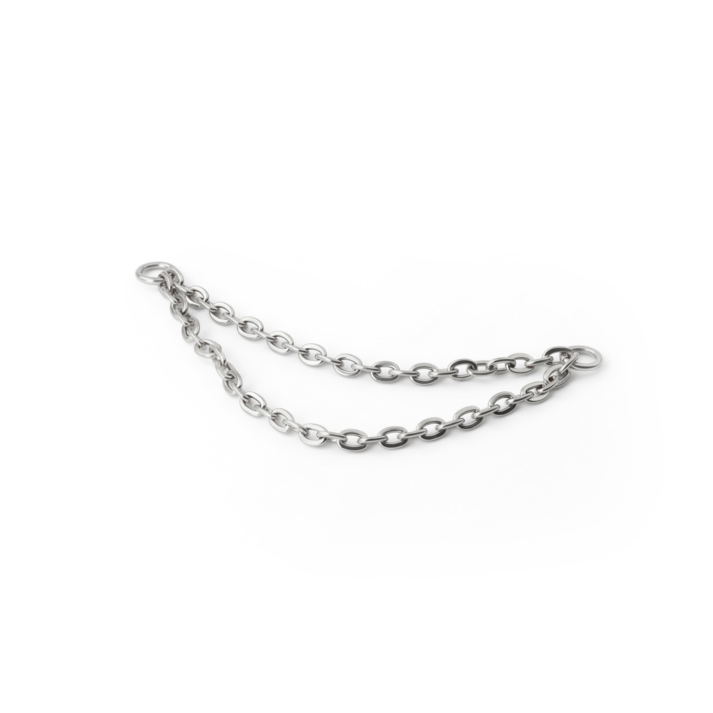 Double connector chain in titanium