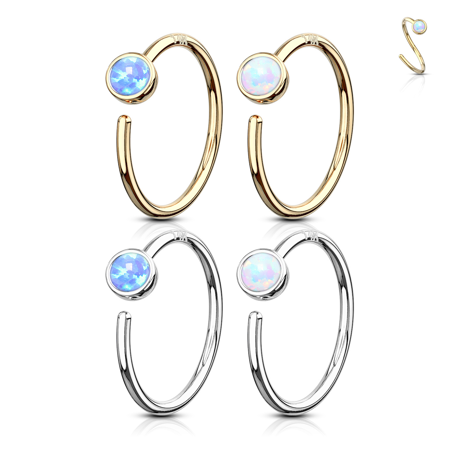 14k gold seamless ring with opal stone