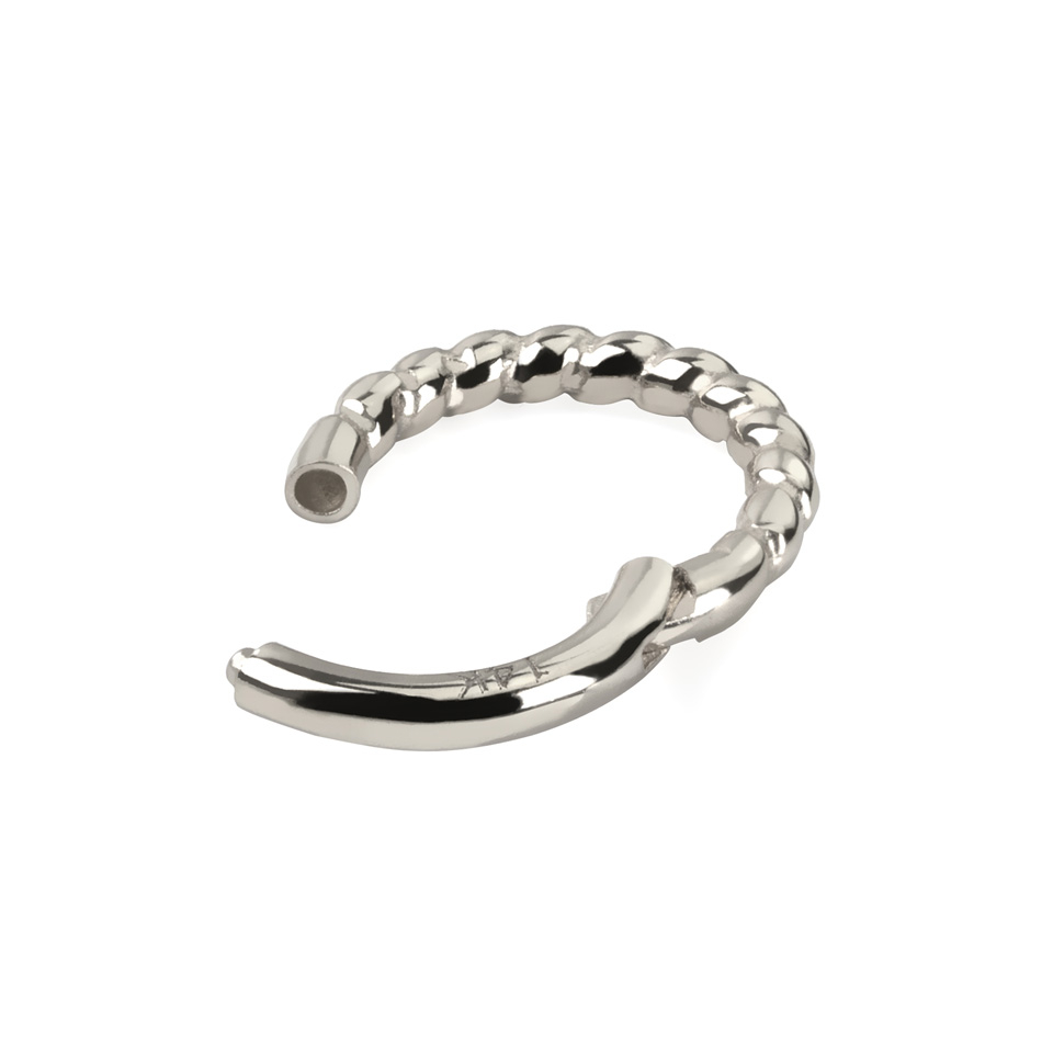 Hinged ring made of 14k gold with braided design