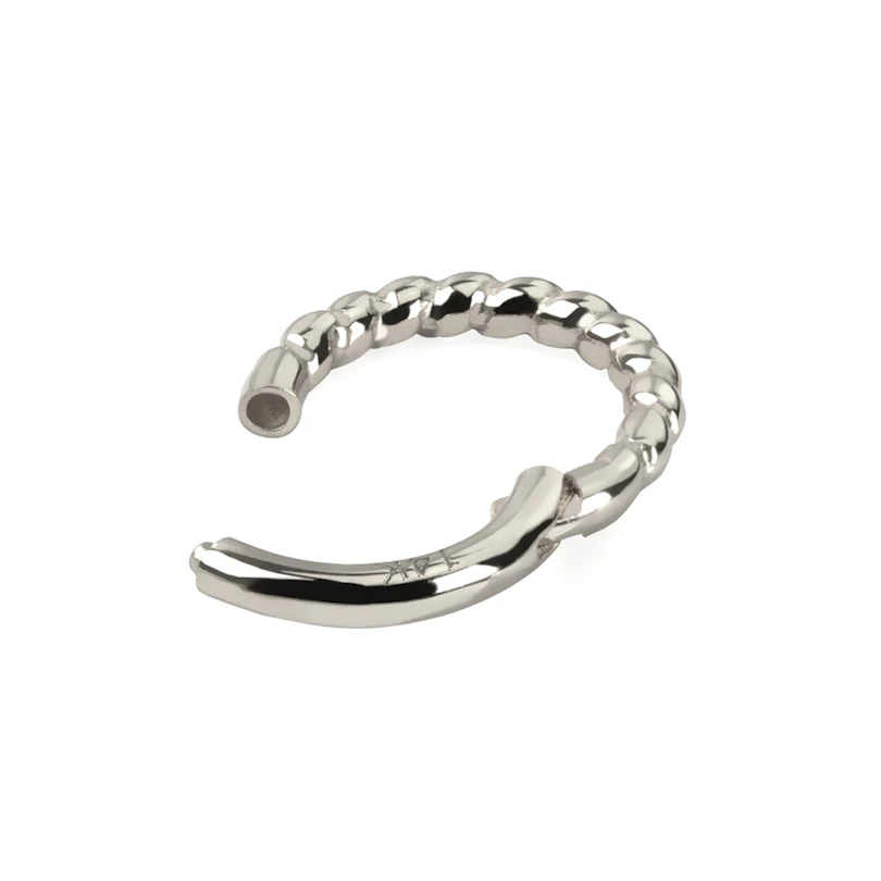 Hinged ring made of 14k gold with braided design