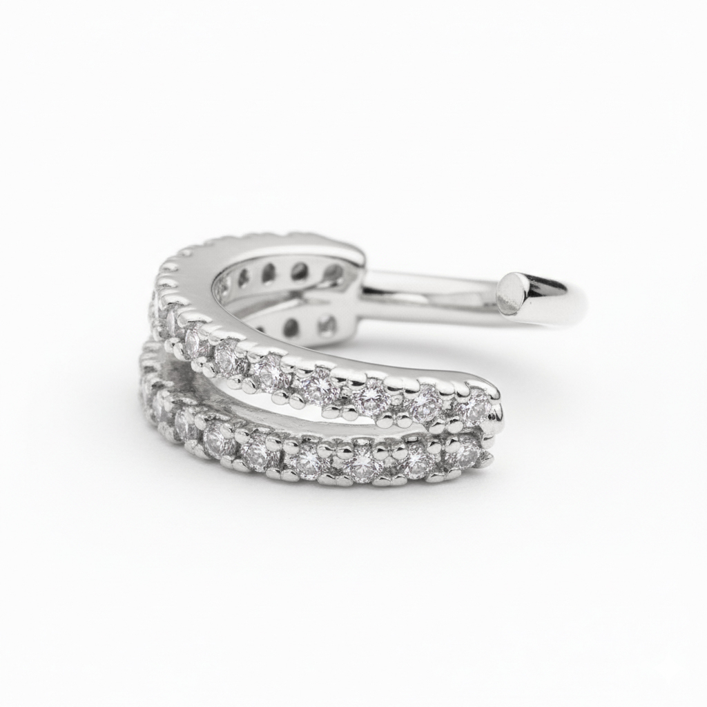 Ring with double split stone band