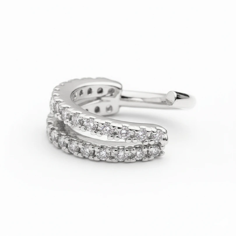 Ring with double split stone band