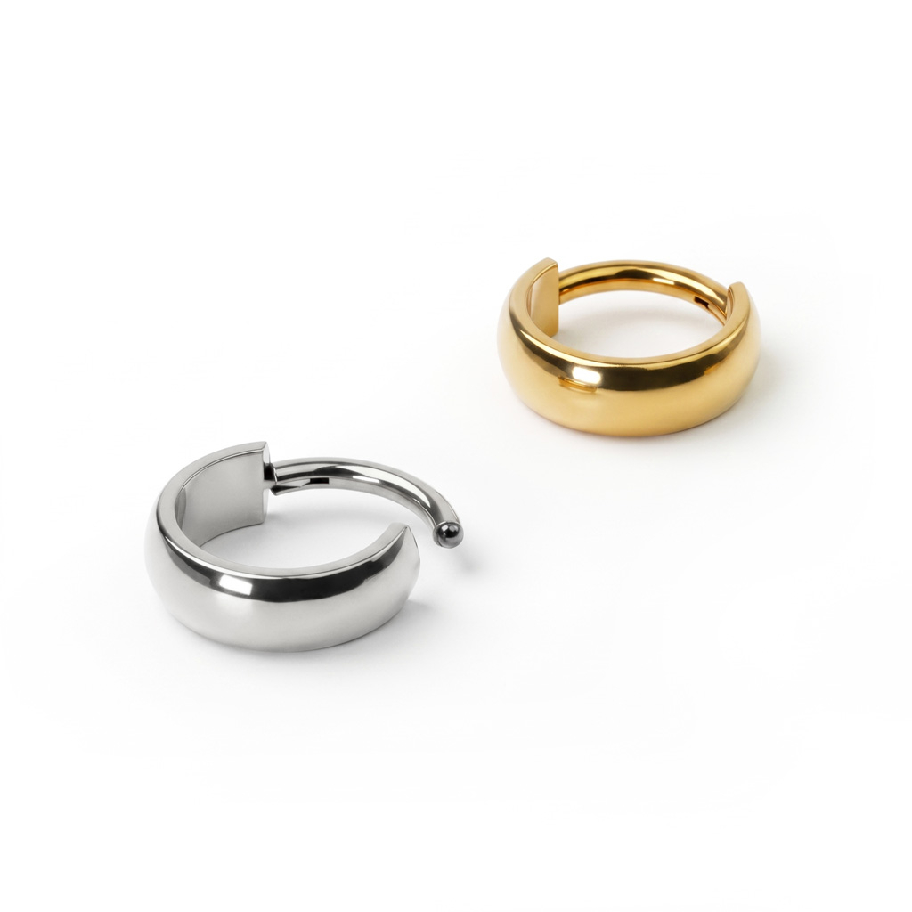 Titanium hinged segment ring with large outward-facing arch