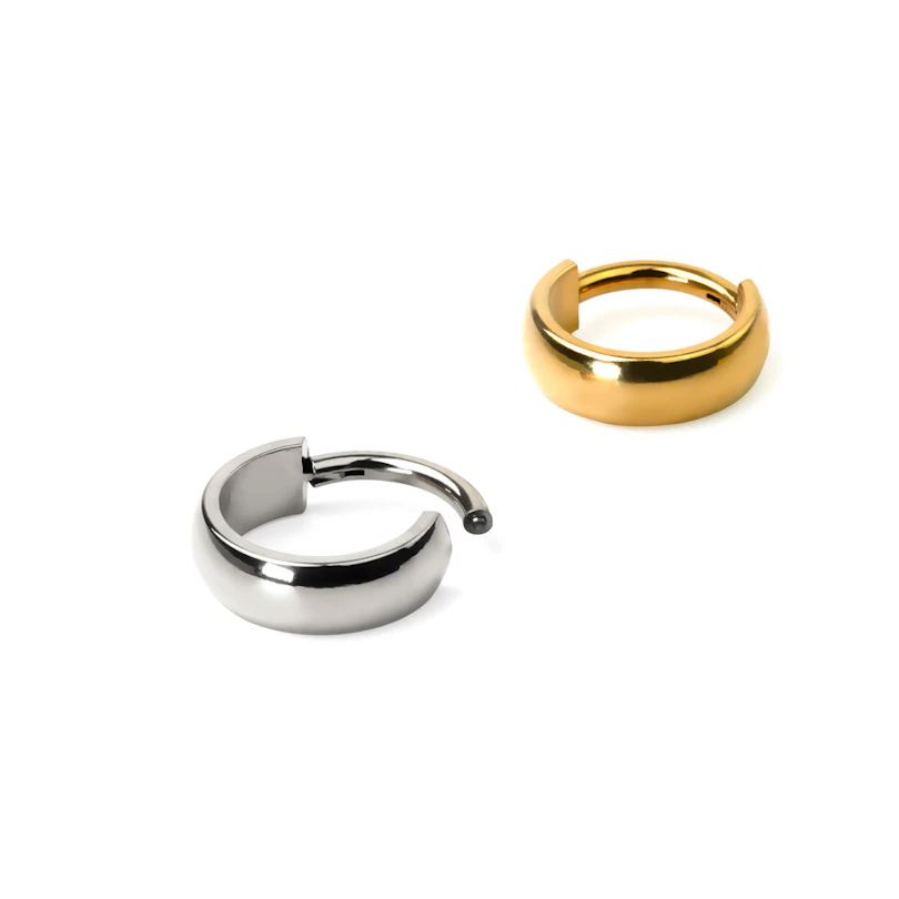 Titanium hinged segment ring with large outward-facing arch