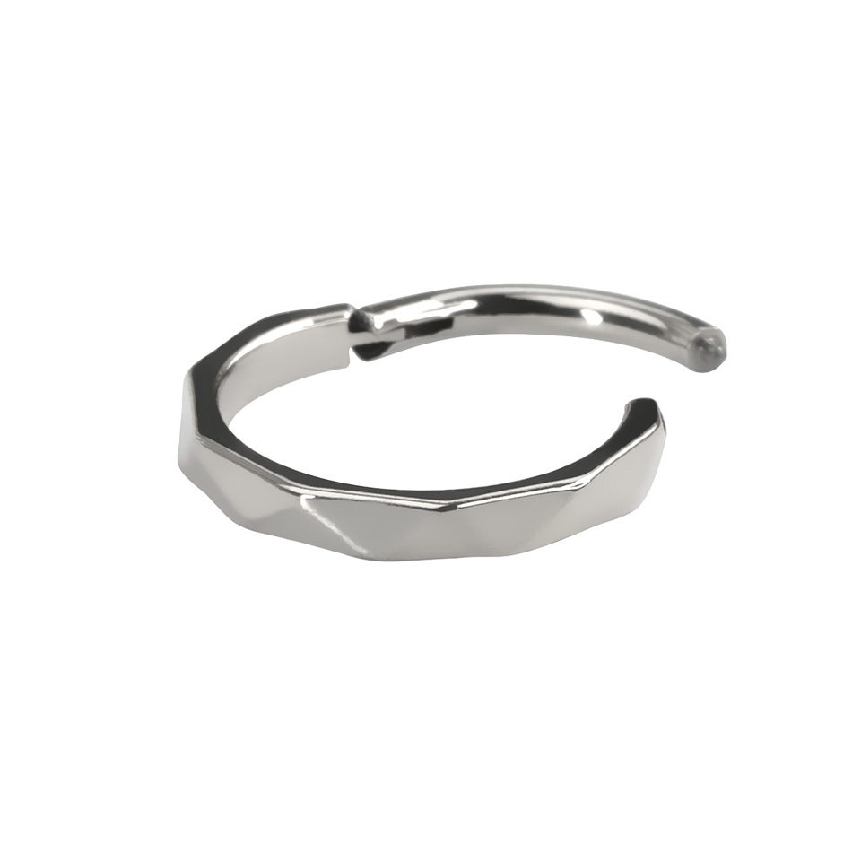 Diamond patterned nostril ring in titanium