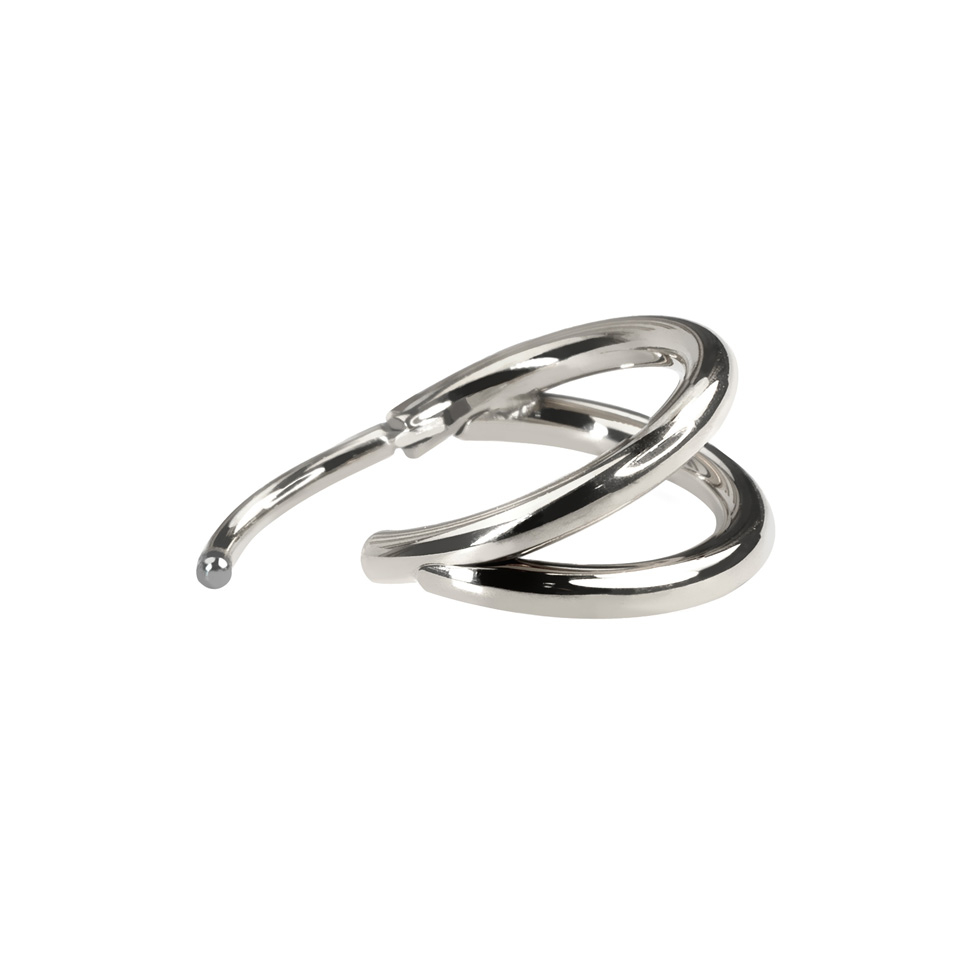 Double hooped ring in titanium