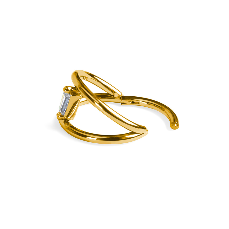 Dvojitý titánový krúžok s prepojeným kamienkom