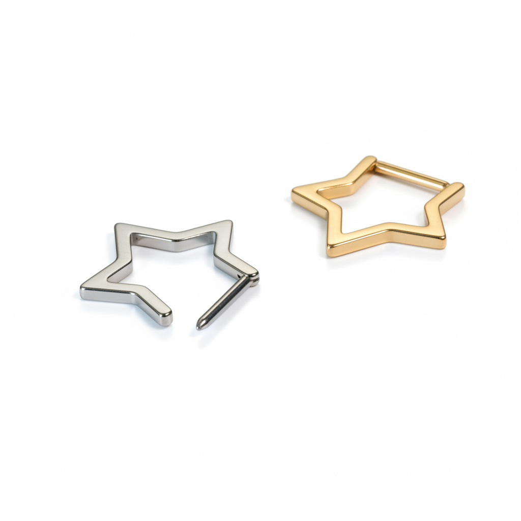Star titanium clicker ring