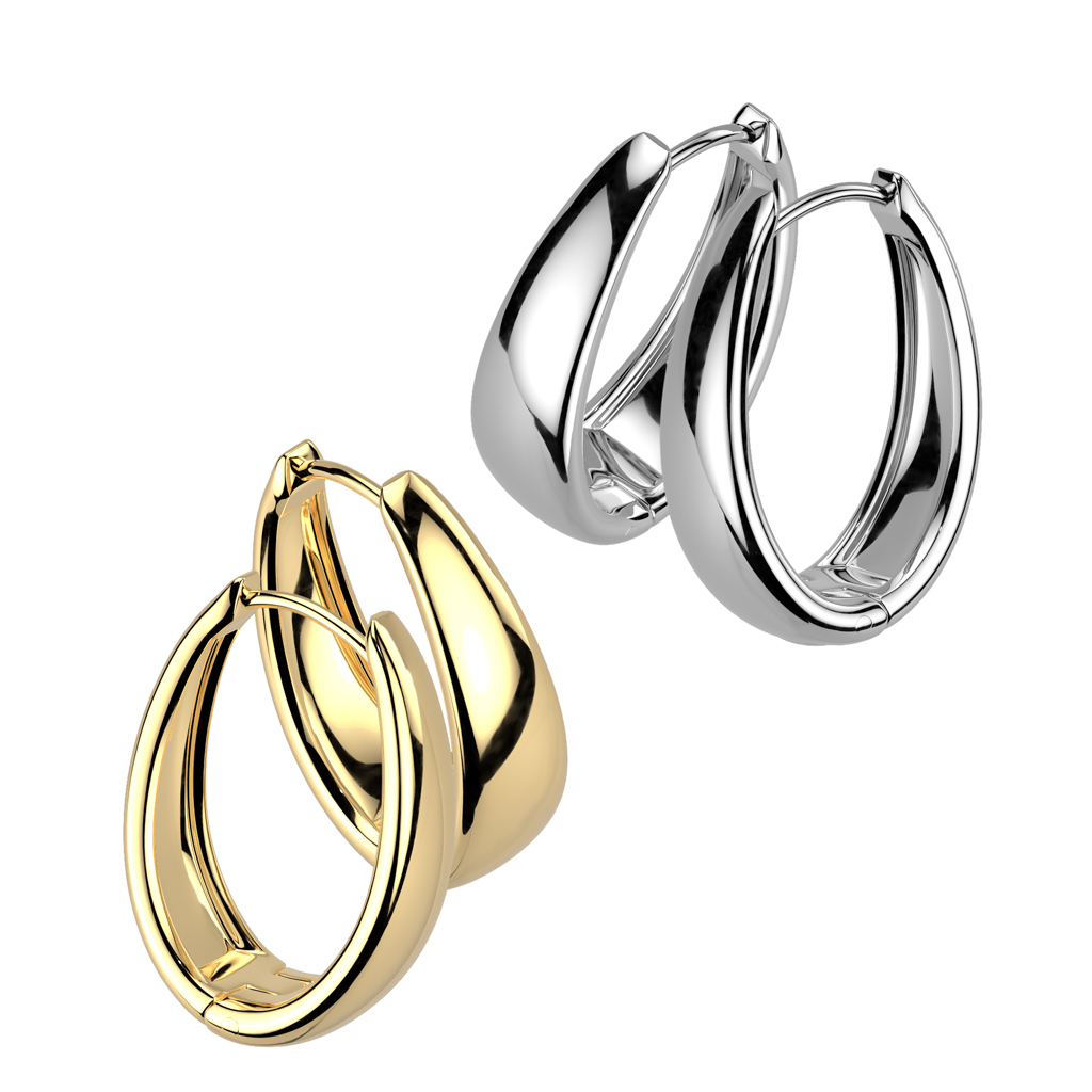 Pair of oval hoop earrings
