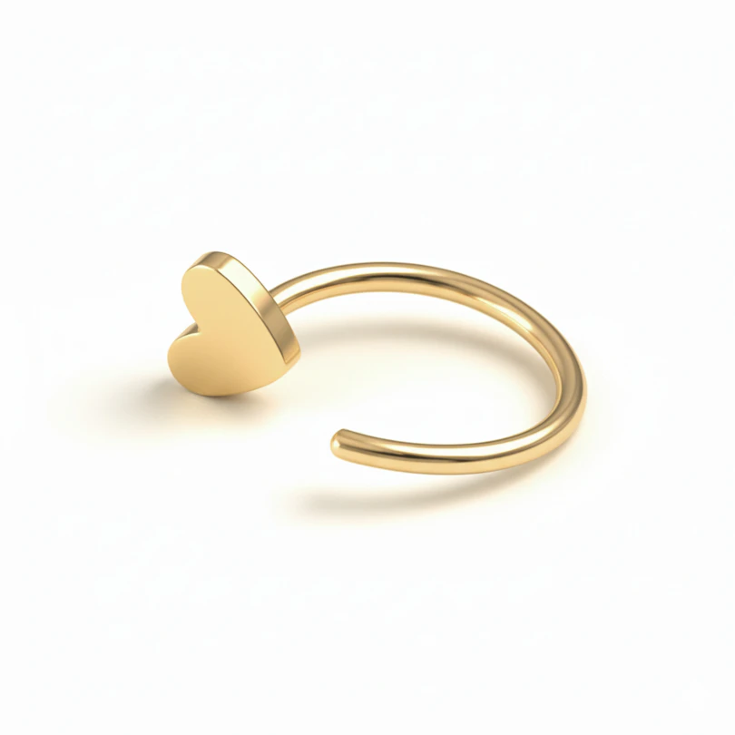 Heart titanium open huggie