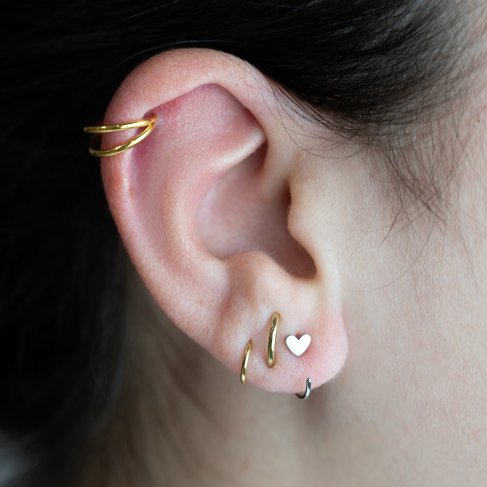 Heart titanium open hoop