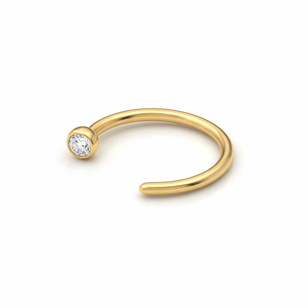 Titánový otvorený krúžok s kamienkom