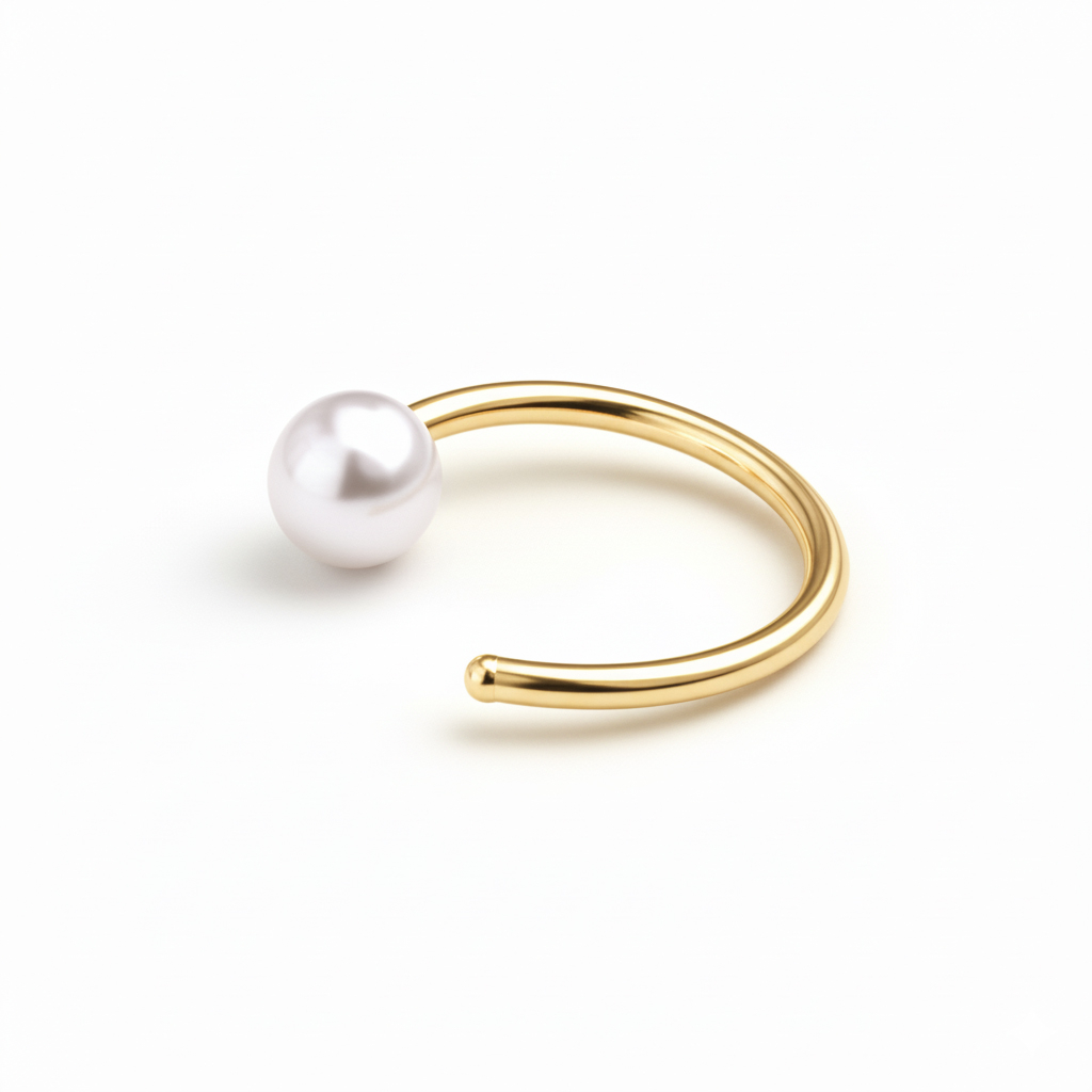 Titánový otvorený krúžok s perlou