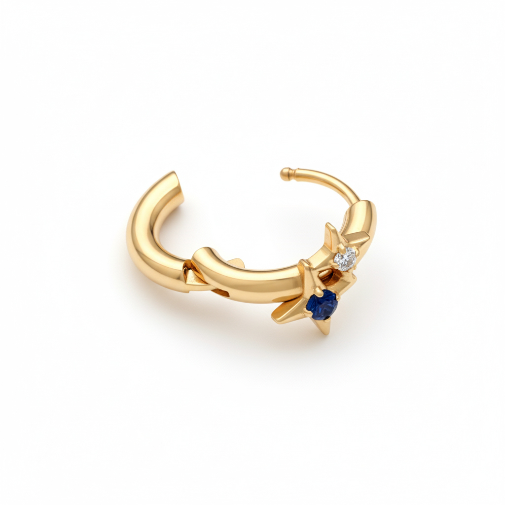 Titanium ring with two stars