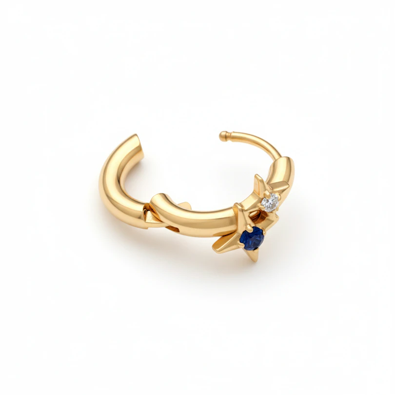 Titanium ring with two stars