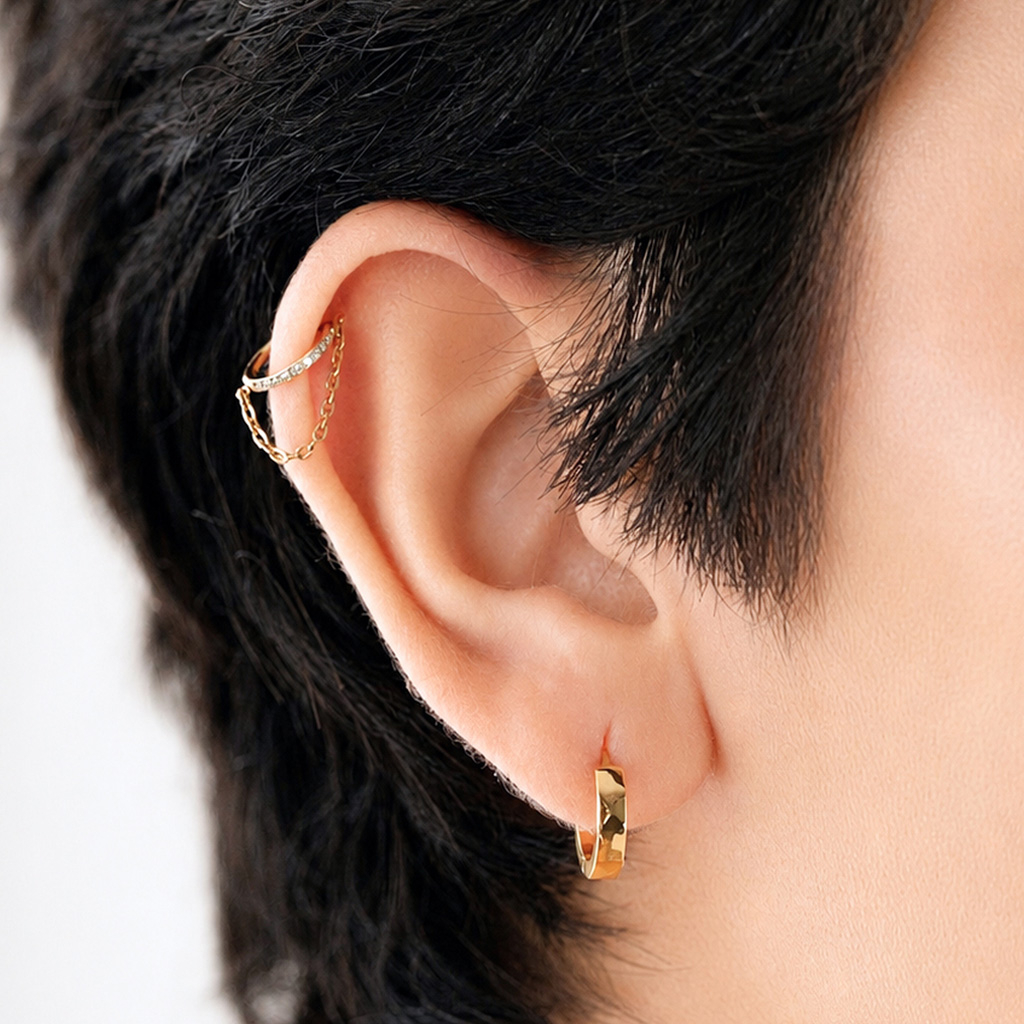 Pair of chunky geometric hoops