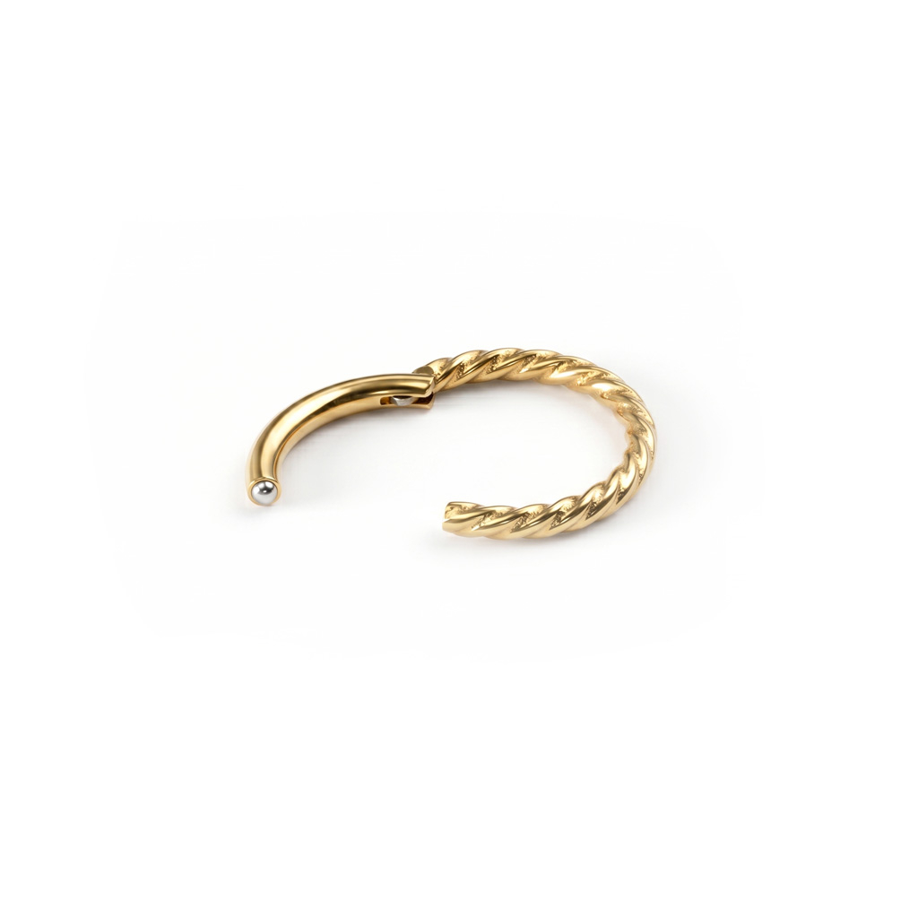Titanium twist hinged ring
