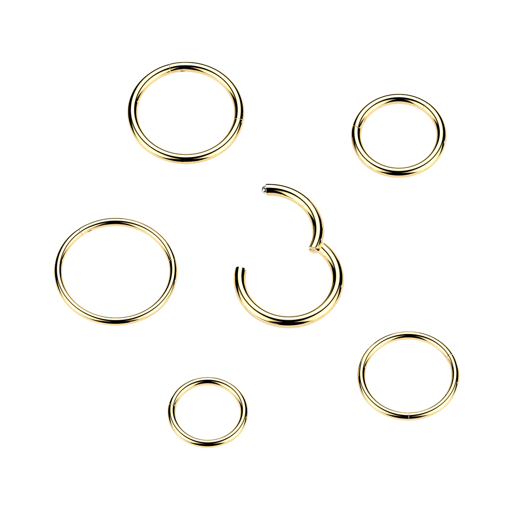 24k gold plated titanium hinged ring