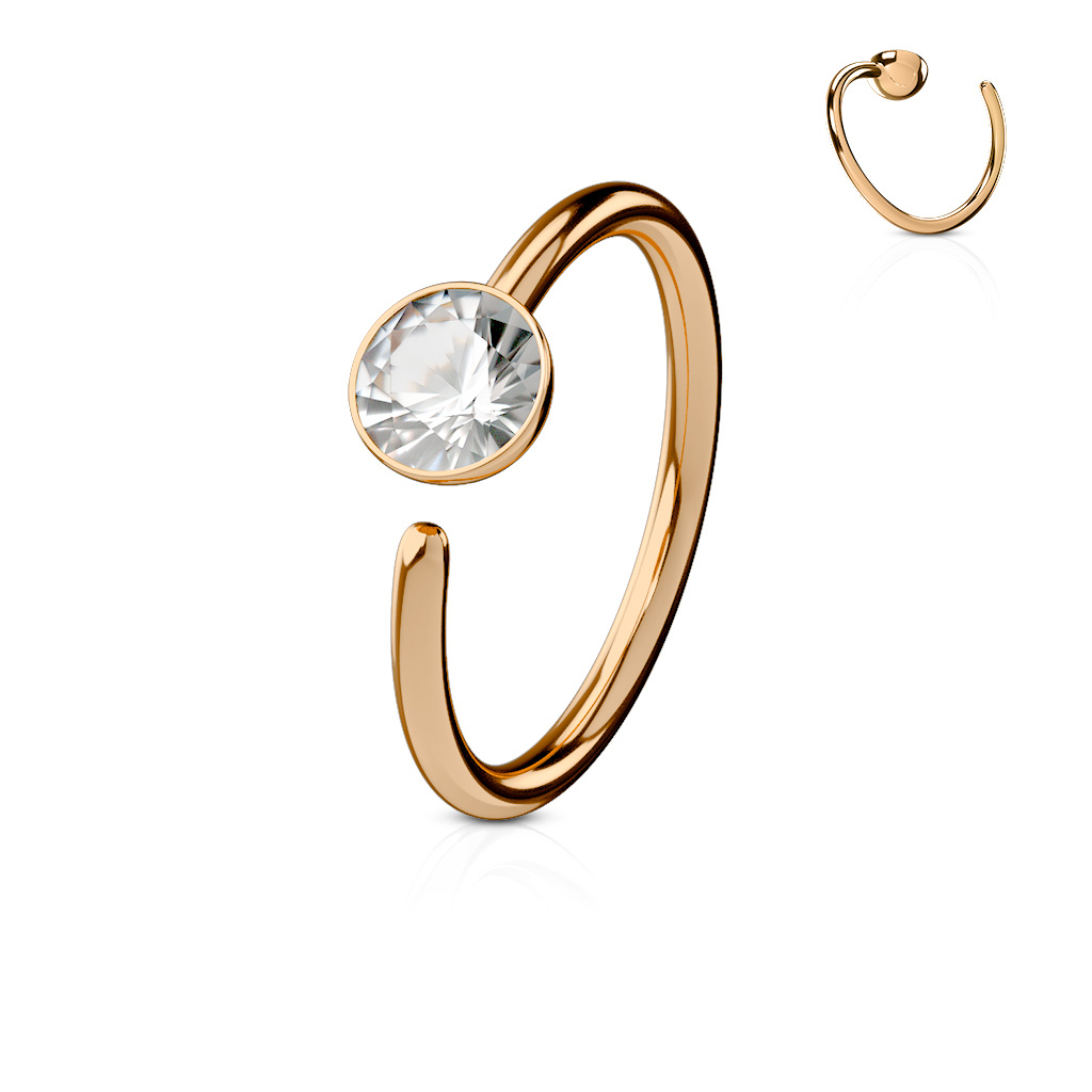 Ring with fixed crystal gem