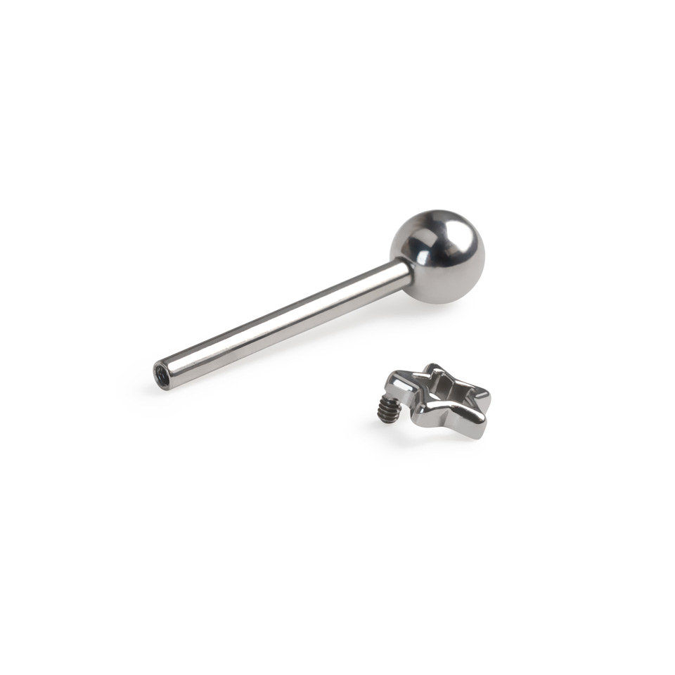 Titanium tongue barbell with star
