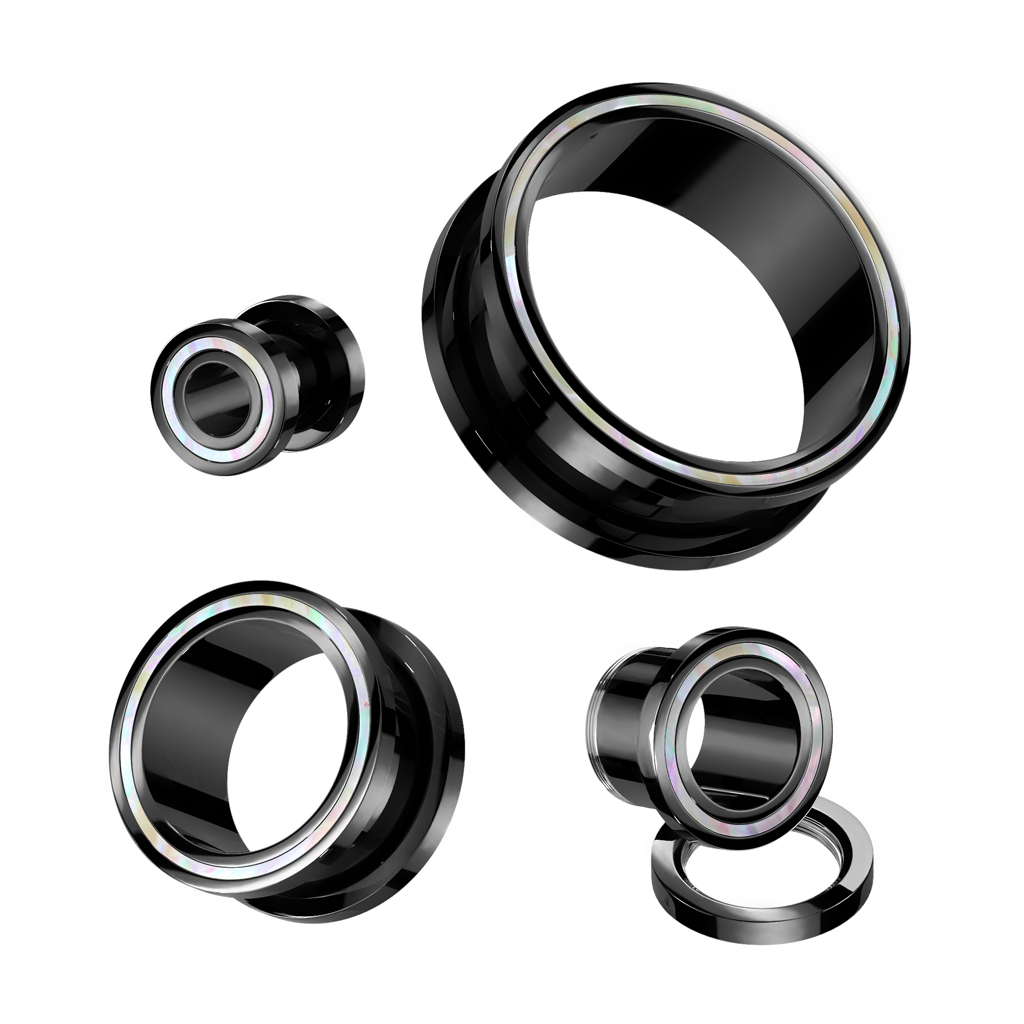 Black Tunnel with mother of pearl edge