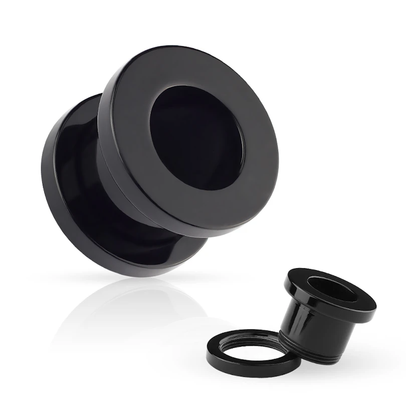 Tunnel made in black acrylic with screw thread