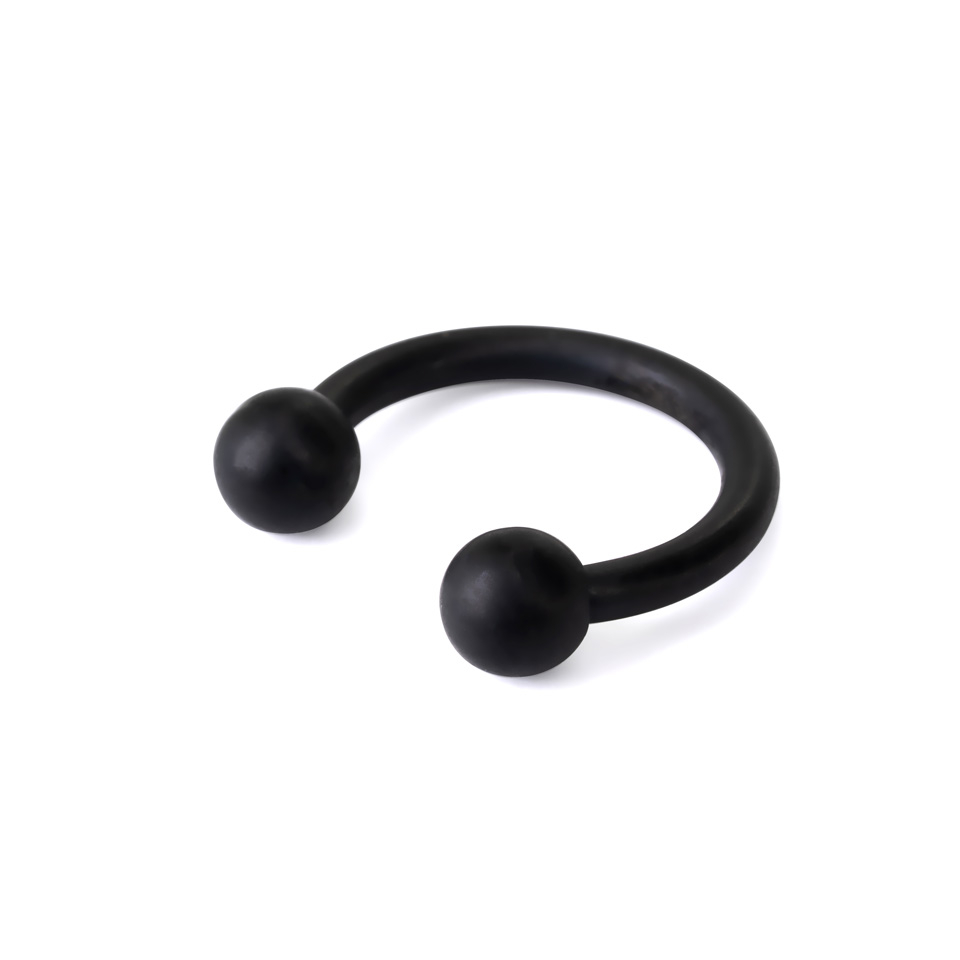Circular barbell in black matte color