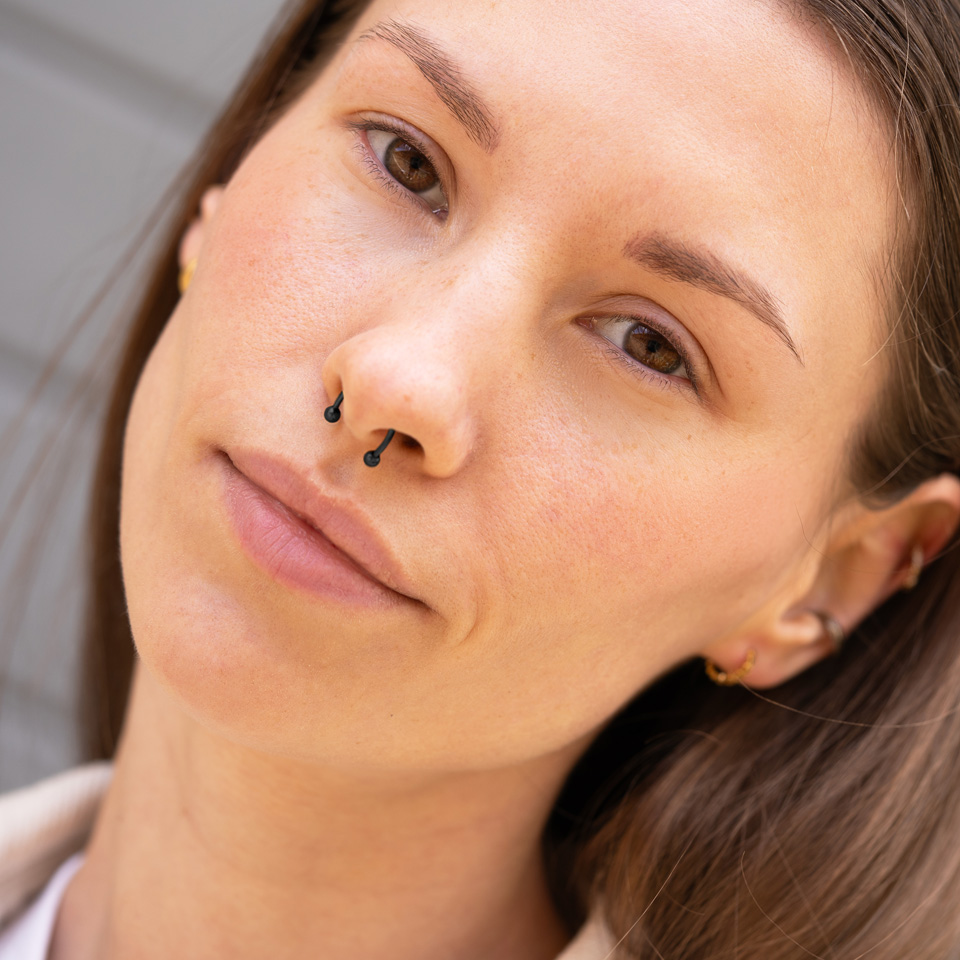 Fantastic circular barbell in black matte color for different piercings