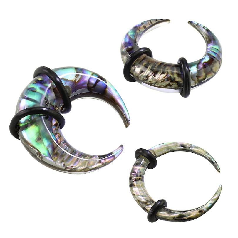 C-shape taper with a slice of abalone inlay and o-rings
