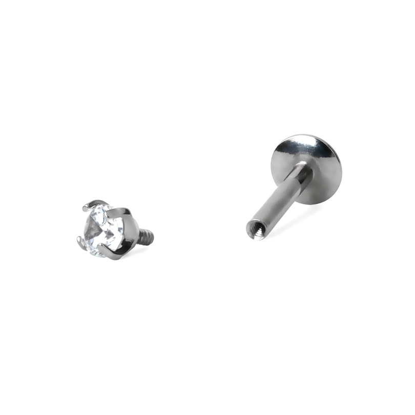 Labret made of titanium in a variety of stud designs