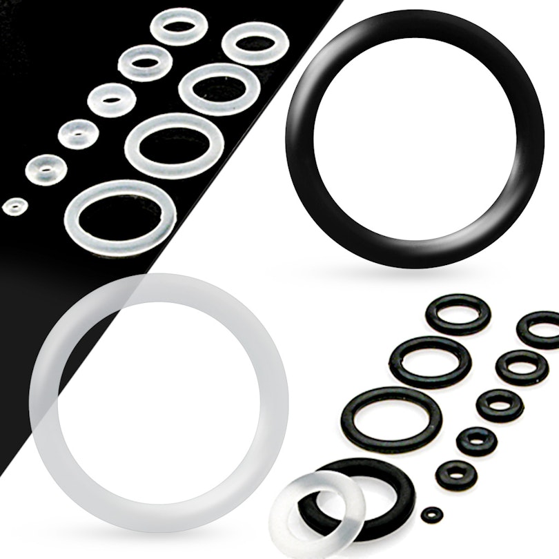 O-rings in different sizes and colors